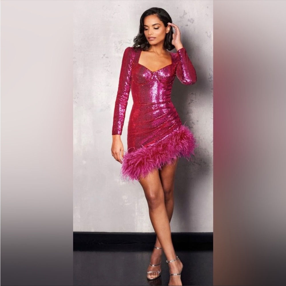 NWT Nadine Merabi Miley Pink sparkly dress